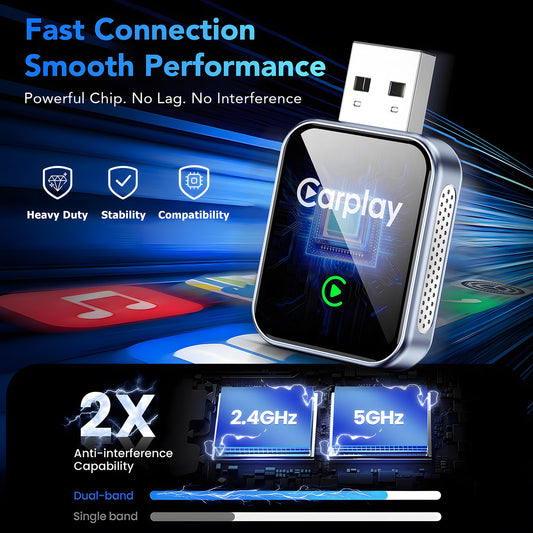 Aerlien Wireless CarPlay Adapter for iPhone, CarPlay Dongle Converts Wired to Wireless Carplay, Plug & Play Mini Size CarPlay Adapter Compatible with iOS 10+, Fast Stable Connection, No Latency